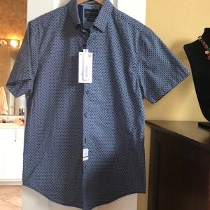 Denim and flower poplin shirt